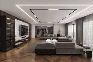 הנמכת גבס עם תאורה